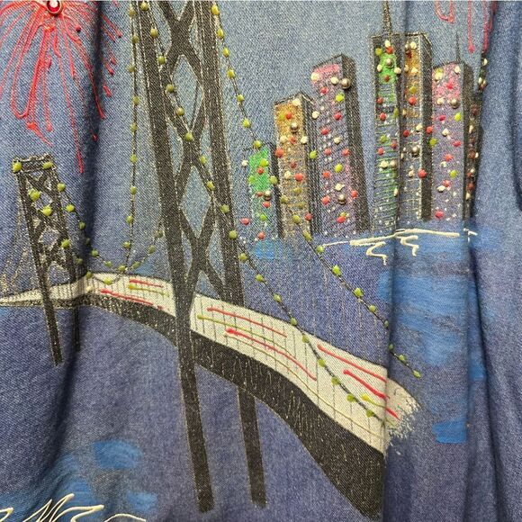 Vintage 1 Of A Kind Cactus California Hand Decorated Jean Jacket‎ - Picture 9 of 10